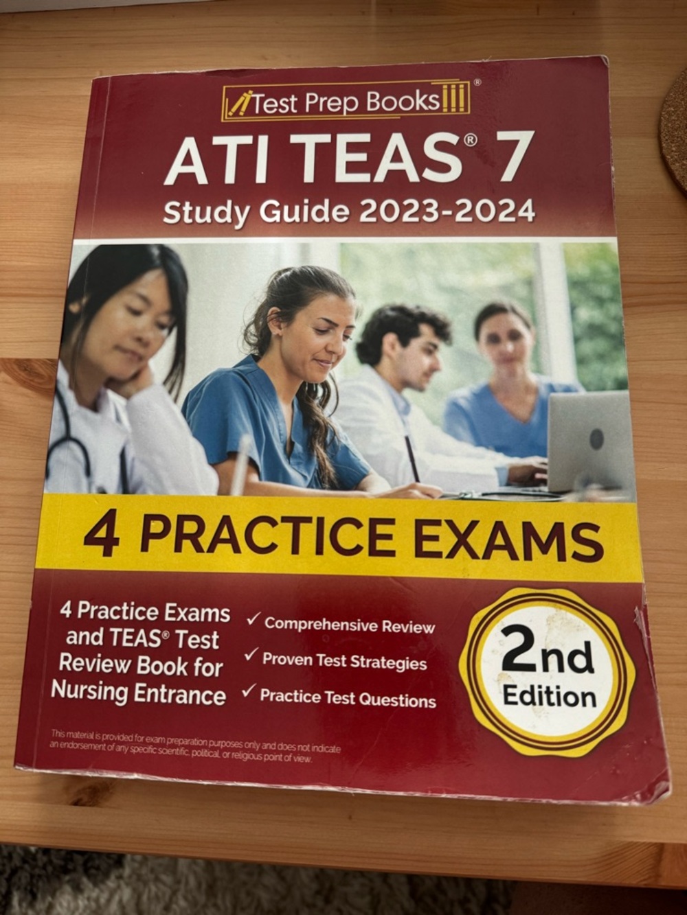 Test Prep Books ATI TEAS 7 Study Guide 2023-2024 - Burgundy & Yellow